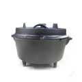 Preseasoned Cast Iron Dutch Oven with Three Legs on Lid